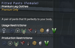 1134 Fitted Pants (Female) Info