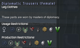 961 Diplomatic Trousers (Female) Info