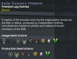 1140 Exile Trousers (Female) Info