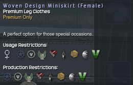 1121 Woven Designs Miniskirt (Female) Info