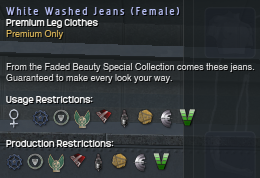 1133 White Washed Jeans (Female) Info