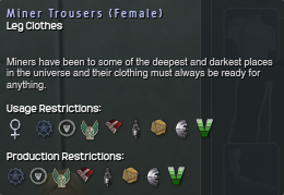 912 Miner Trousers (Female) Info