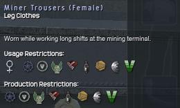 962 Miner Trousers (Female) Info