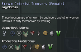 921 Brown Colonist Trousers (Female) Info