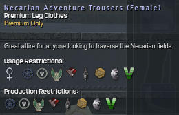 1124 Necarian Adventure Trousers (Female) Info