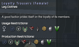 952 Loyalty Trousers (Female) Info