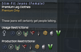 1132 Slim Fit Jeans (Female) Info